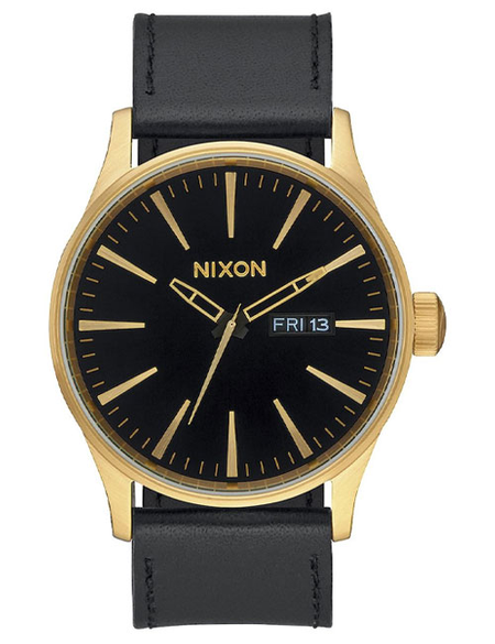 SENTRY LEATHER WATCH - GOLD BLACK