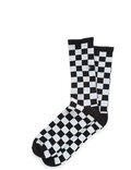 CHECKERBOARD II CREW SOCK BLACK WHITE - 6.5-9