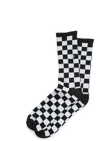 CHECKERBOARD II CREW SOCK BLACK WHITE - 9.5-13