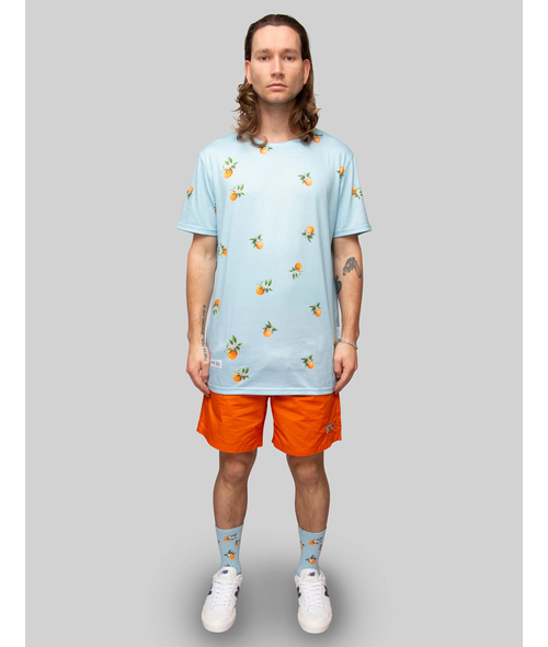 ALL OVER ORANGES TEE - BLUE