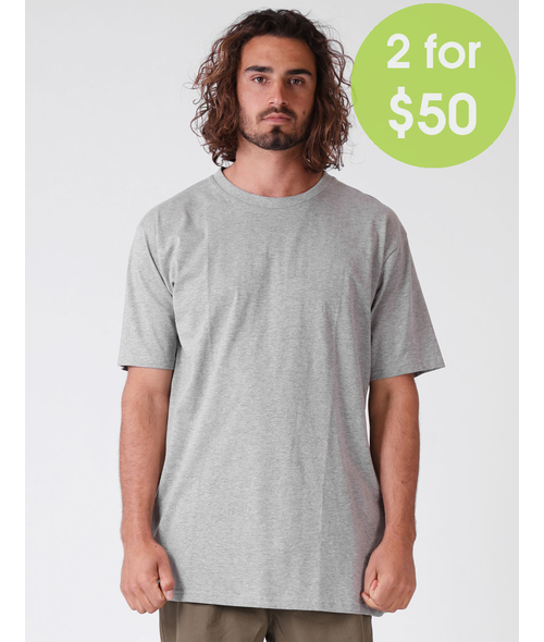 2FOR50 MENS DAILY TEE - GREY MARL