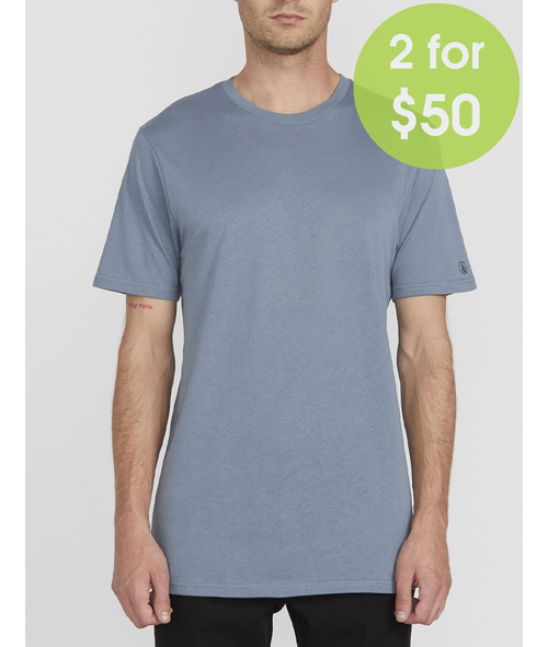 2FOR50 SOLID TEE - STORMY BLUE