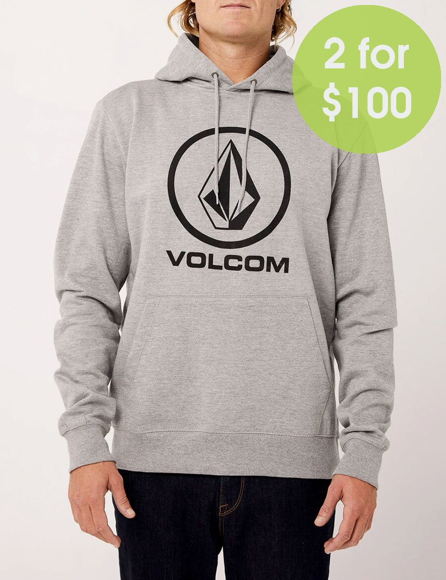 Volcom Mens BRASSTACKS Pullover Hooded Fleece Sweatshirt