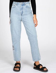 HIGH MOM JEAN FLOWER PATCH-womens-Backdoor Surf