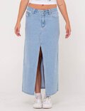 CELESTE LOW RISE DENIM MAXI SKIRT