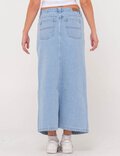 CELESTE LOW RISE DENIM MAXI SKIRT