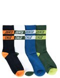 SOLID STACK STRIP CREW SOCK - 4 PACK