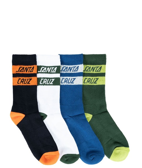 SOLID STACK STRIP CREW SOCK - 4 PACK
